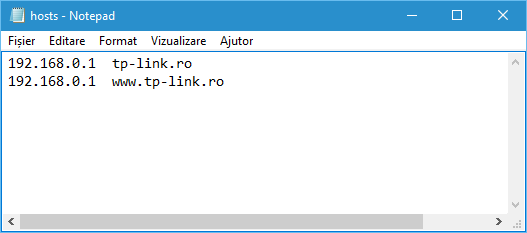 Fisierul hosts in Windows 10