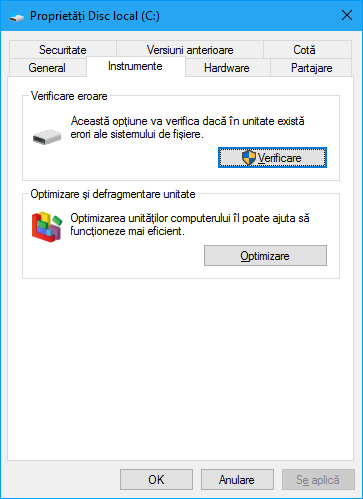 Verifica Hard Disk-ul de erori in Windows