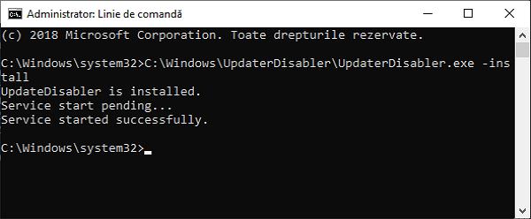 Instalarea Update Disabler