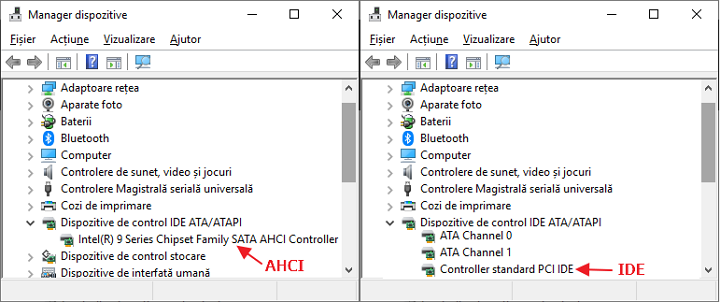 Verifica modul AHCI in Windows 10