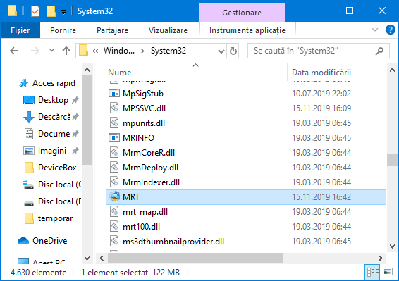 Instrument pentru eliminarea programelor malware in Windows 10