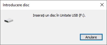 Inserati un disc in Unitate USB 