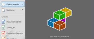 Fereastra principala LibreOffice