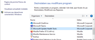 Dezinstalarea Microsoft Update Health Tools