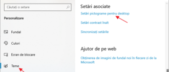 Setari pictograme pentru desktop Windows 10