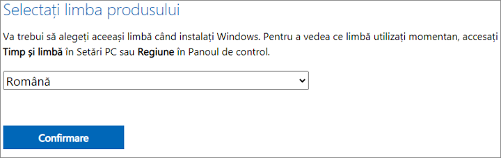 Alege limba Windows 11