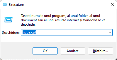 Deschide fereastra cu lista de conexiuni in Windows 11