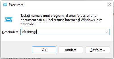 Rularea utilitarului Curatare disc in Windows 11