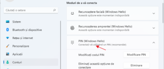 Elimina codul PIN in Windows 11