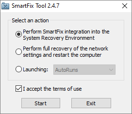 Fereastra principala SmartFix Tool