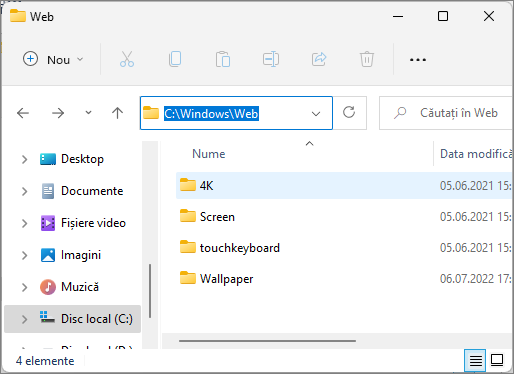 Folder cu imagini de fundal Windows 11
