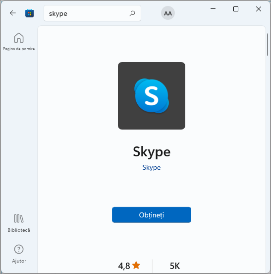 Instaleaza Skype din magazinul Microsoft Store