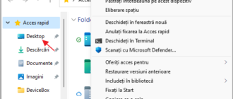 Deschide proprietatile folderului Desktop