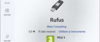 Descarcarea Rufus din Microsoft Store