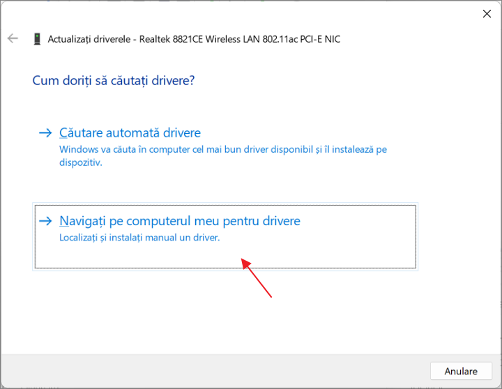 Cautati drivere pe acest computer