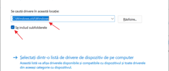 Cauta drivere in folderul Windows.old
