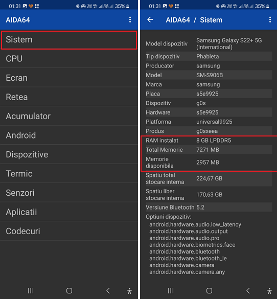 Cum pot afla memoria RAM a telefonului