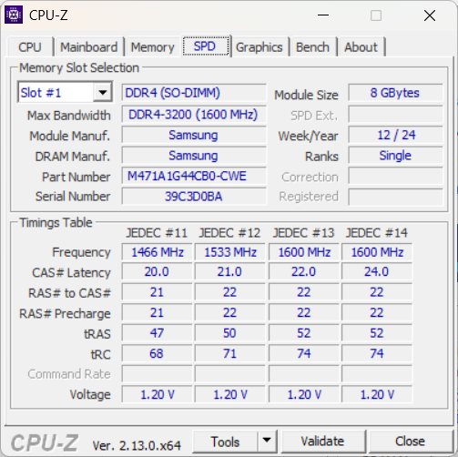 Informatii despre frecventa memoriei in CPU-Z