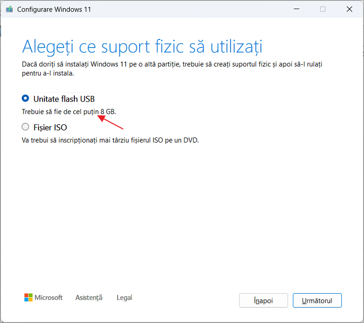 Creeaza unitatea de instalare USB pentru instalarea curata Windows 11
