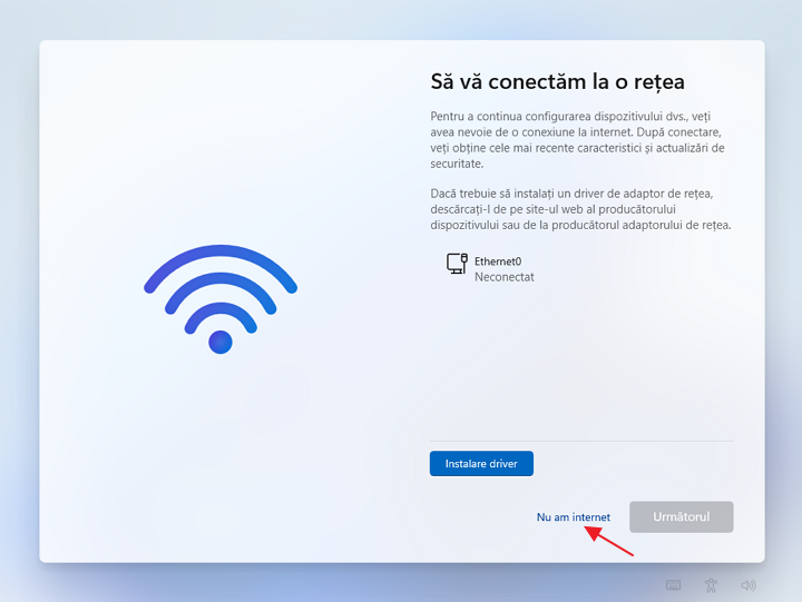 Nu am Internet la instalarea Windows 11